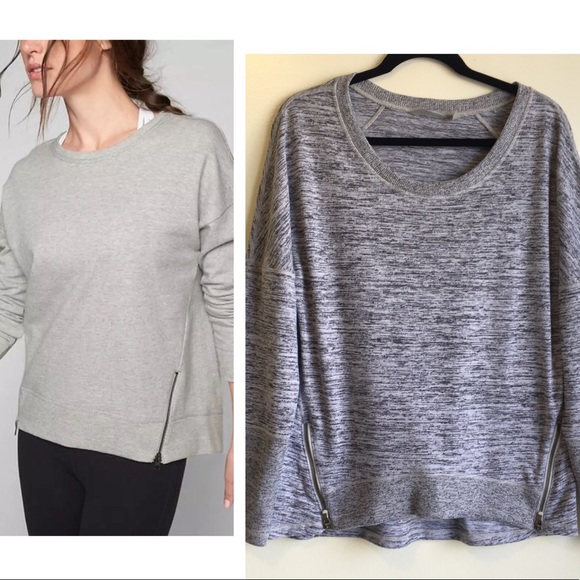Athleta Tops - Athleta gray heather pullover sweatshirt sz L